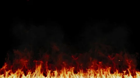 Intense wildfire engulfing dry forest at night. Massive flames spreading Видео 341304804