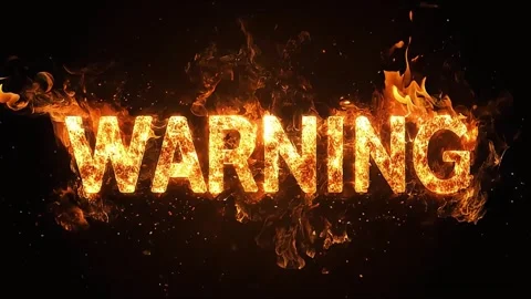 Intense Word "Warning" Made Of Fire Against Black Background Stock Footage 285652263