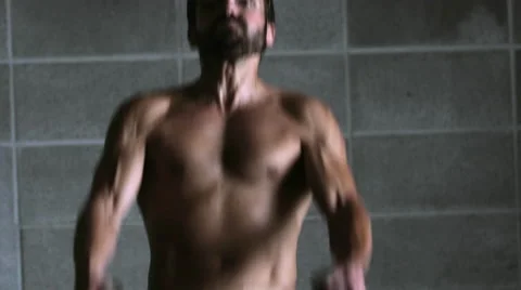 Intense Workout with Ropes Stock Footage 42245275