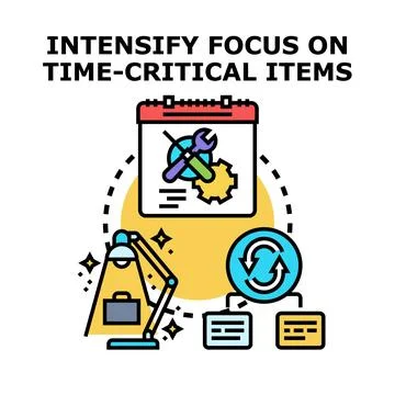 Intensifying focus on time critical tasks and urgent deadlines Stock Illustration