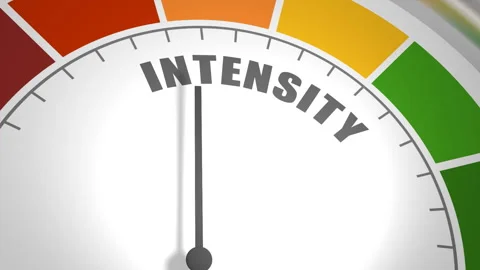 Intensity measuring device with arrow and scale. 3D render Stock Footage 169032686