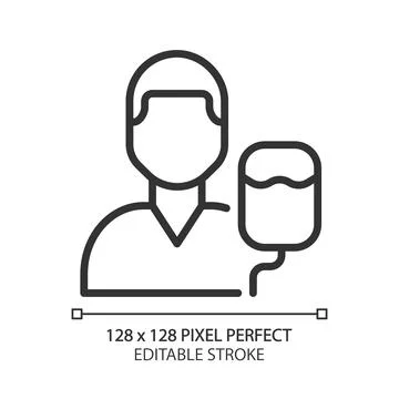 Intensive care pixel perfect linear icon Illustrazione stock