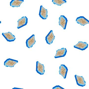 Intensive cooling chamber isometric icon seamless pattern Stock Illustration