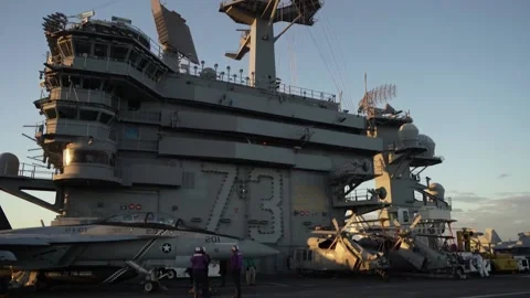 Intensive Flight Operations Set the Stage for Future Naval Power Video stock 258840132