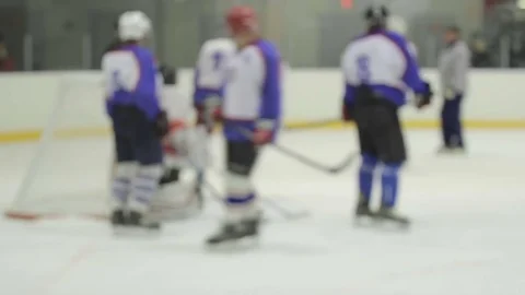 Intensive rival attack on hockey match 库存影片 75964182