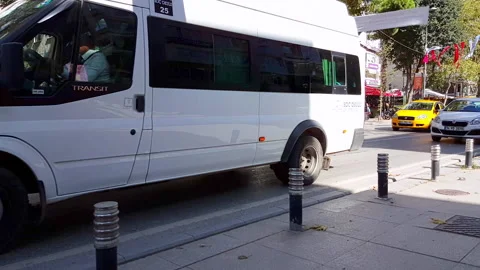 Intensive traffic at the weekend in Bagdat Street in Istanbul Stock Footage 132812030