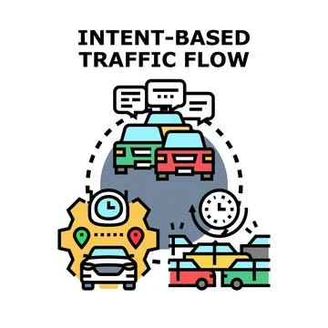 Intent based traffic flow managing urban transport system Stock Illustration