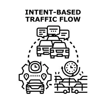 Intent based traffic flow managing urban transport system Stock Illustration