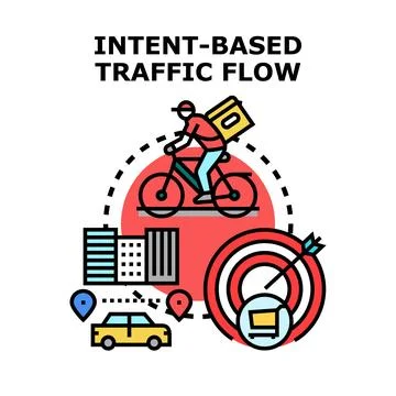 Intent based traffic flow strategy concept Stock Illustration