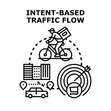 Intent based traffic flow strategy concept Stock Illustration
