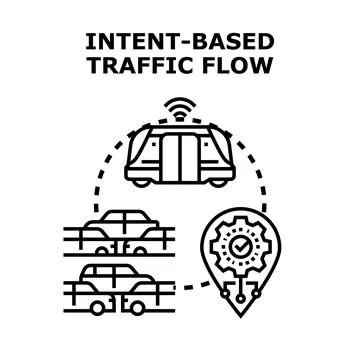 Intent based traffic flow system managing future transportation Stock Illustration