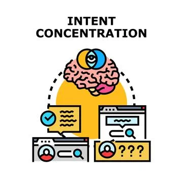 Intent concentration in digital information processing concept イラスト素材