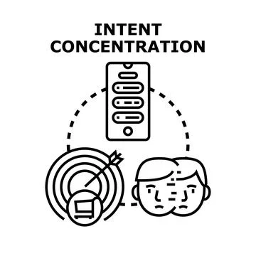 Intent concentration marketing strategy planning process illustration Stock Illustration