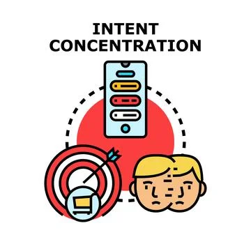 Intent concentration marketing strategy planning process illustration Stock Illustration