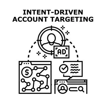 Intent driven account targeting for digital marketing strategy Stock Illustration