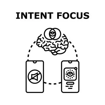 Intent focus concept achieving concentration and productivity Stock Illustration