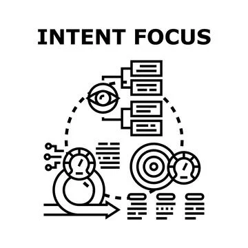 Intent focus developing strategic objectives and reaching goals Stock Illustration