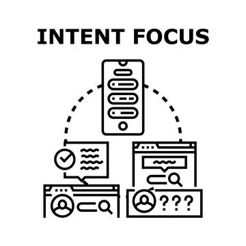 Intent focus targeting user behavior and online interaction Stock Illustration