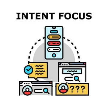 Intent focus targeting user behavior and online interaction Stock Illustration