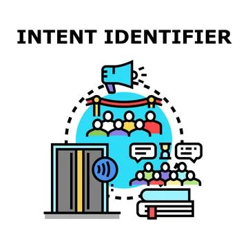 Intent identifier identifying user behavior and communication Stock Illustration