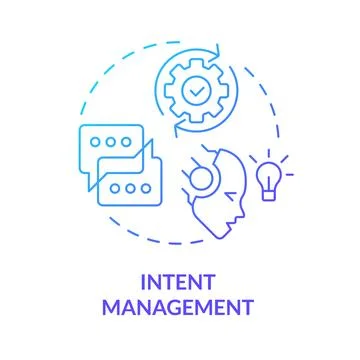 Intent management blue gradient concept icon Stock Illustration