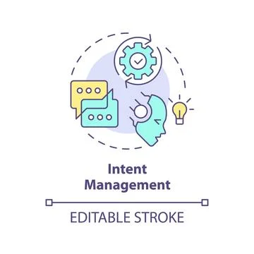 Intent management multi color concept icon Stock Illustration
