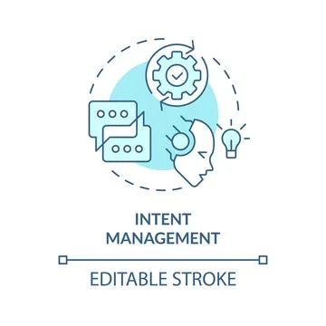 Intent management soft blue concept icon Stock Illustration