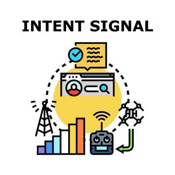 Intent signal data analysis and digital marketing strategy イラスト素材