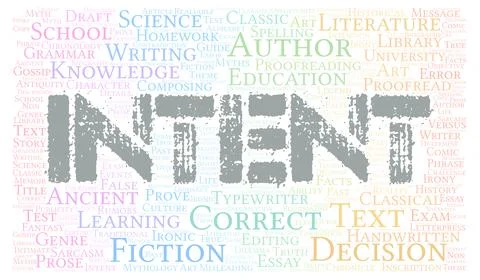 Intent typography word cloud create with the text only Stock Illustration