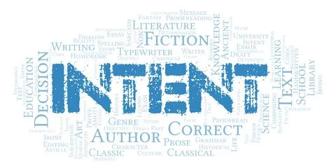 Intent typography word cloud create with the text only Stock Illustration