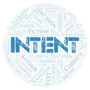 Intent typography word cloud create with the text only Stock Illustration