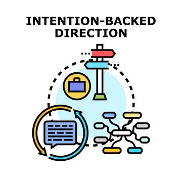 Intention backed direction for business strategy planning Stock Illustration