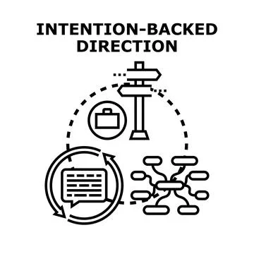 Intention backed direction for business strategy planning Stock Illustration