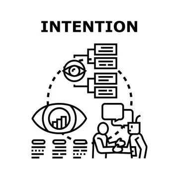 Intention concept developing artificial intelligence strategy Stock Illustration