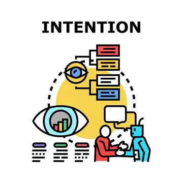 Intention concept developing artificial intelligence strategy Stock Illustration