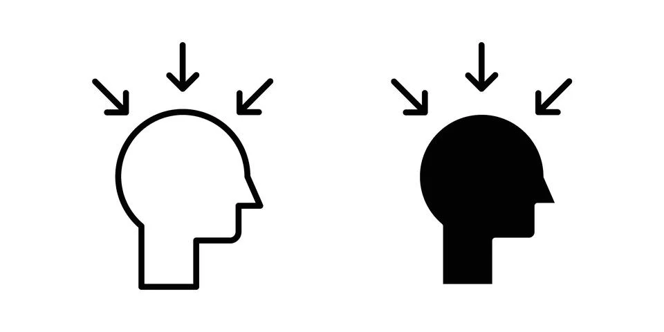 Intention icon linear versions pack on white background Stock Illustration