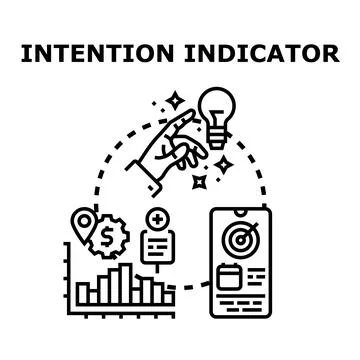 Intention indicator vector concept determining user behavior Stockillustratie
