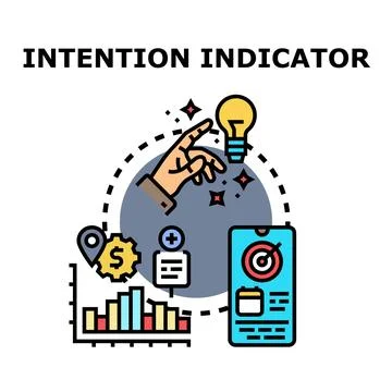 Intention indicator vector concept determining user behavior Stock Illustration