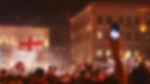 Intentional blurry copy space background. Hundreds of people, big crowd in .. Stockbeeldmateriaal 278582597