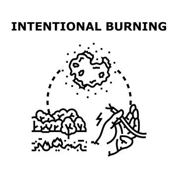 Intentional burning causing environmental damage and human injury イラスト素材