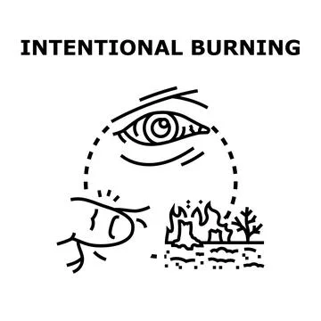 Intentional burning causing various health problems and discomfort Stock Illustration