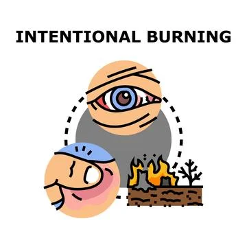 Intentional burning causing various health problems and discomfort Stock Illustration