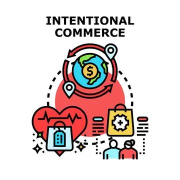 Intentional commerce concept prioritizing ethical consumerism Stock Illustration
