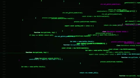 Intentional distortion. Abstract computer code scrolling with system critical Stock Footage 340014096