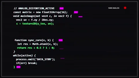 Intentional distortion computer screen showing lines of code with glitch Stock Footage 346569048