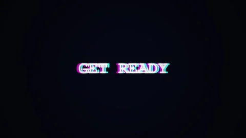 Intentional distortion. Get Ready text with digital glitch effect Stock Footage 340014113