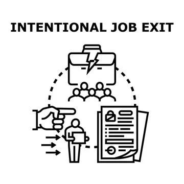 Intentional job exit process, a career changing concept Stock Illustration