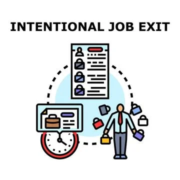 Intentional job exit process with career change opportunity Stock Illustration