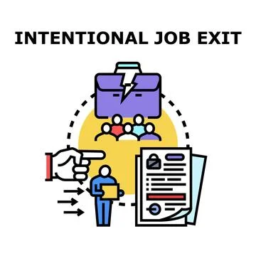 Intentional job exit process, a career changing concept Stock Illustration