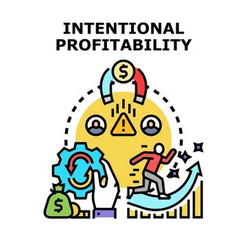 Intentional profitability vector concept reaching financial goals Illustrazione stock